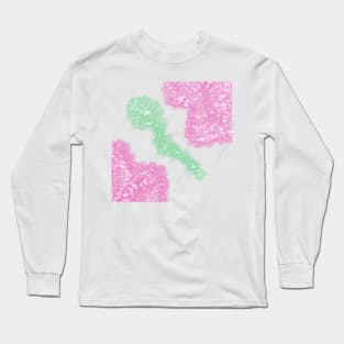 Pink green glitter sparkle art design Long Sleeve T-Shirt
